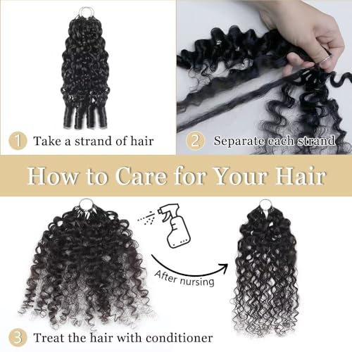 Feather Crochet Human Hair for Black Women 24 Inch 50g - MORGENSTAR Variation 1B-50G