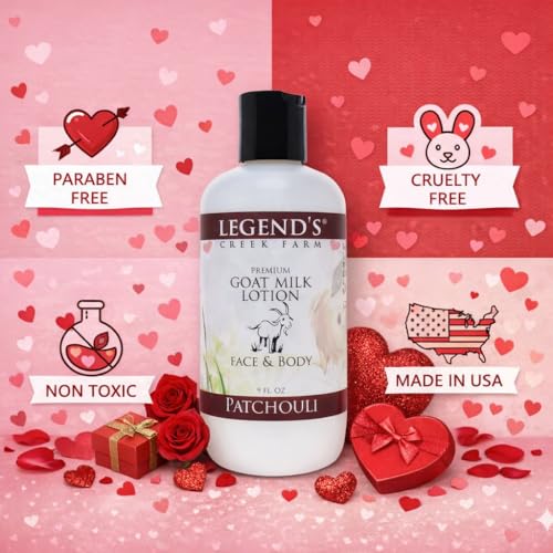 Legend's Creek Goat Milk Lotion Patchouli 9 Fl Oz – Soothing Body Moisturizer