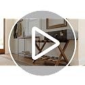 Walnut & Black Bamboo Luggage Rack for Guest Room Pack of 2 - Foldable & Stable Suitcase Stand