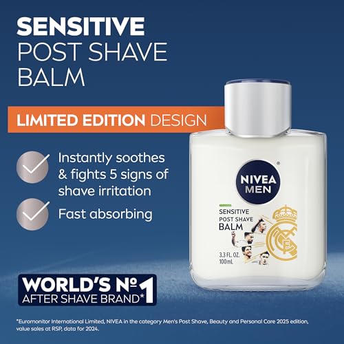 NIVEA MEN Sensitive Post Shave Balm Alcohol-Free 3-Pack, Soothes Irritation