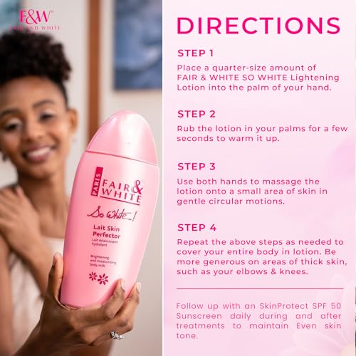 FAIR & WHITE So White, Skin Brightening Lotion - 500 ml / 17.6 Fl oz - Daily Moisturizing Body Lotion