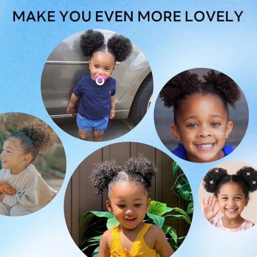 TANJET 6in Natural Black Afro Puff Ponytail for Black Women - Human Hair Drawstring Clip-in