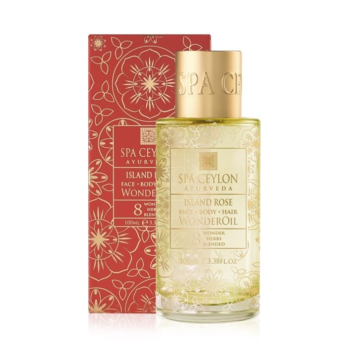 SPA CEYLON Wonder Oil Island Rose 100ml - Luxurious Organic Body & Hair Oil with Ayurvedic Herbs, Vegan & Paraben-Free