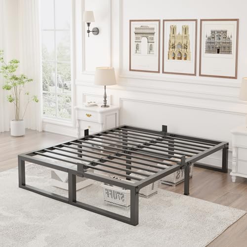Full Size Bed Frame 14 Inch Heavy Duty Metal Platform Support No Box Spring Needed Variation of THIS listing