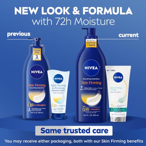 NIVEA Skin Firming Body Lotion & Gel Cream Set for Dry Skin - 2 Items