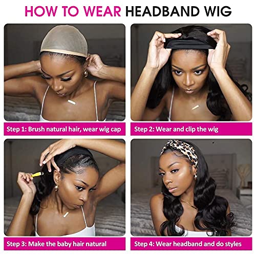10 Inch Short Bob Human Hair Wig for Women - Natural Color, Easy Wear with Free Headband - 150% Density
