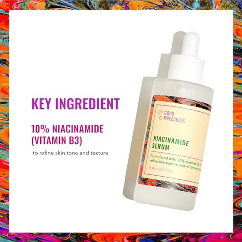 Good Molecules Niacinamide Serum ? 10% Niacinamide to Target Blemishes, Nourishment, and Skin Tone ? Ultra Hydrating & Brightening Skin Care for Face ? 75 ml / 2.53 fl oz