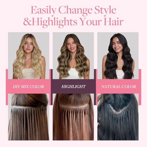 Dark Brown Micro Link Hair Extensions 18 Inch 50g for Reusable I Tip & U Tip