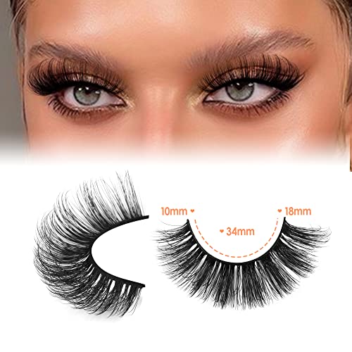 JIMIRE Mink Lashes 18MM Fluffy 6D Wispy False Eyelashes Volume Thick Dramatic Fake Lashes Natural Look Like Eyelash Extensions Pesta?as 7 Pairs Pack
