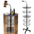 Veliditz Black Adjustable Braiding Hair Rack with 140 Pegs, Multi-Layer & Mobile