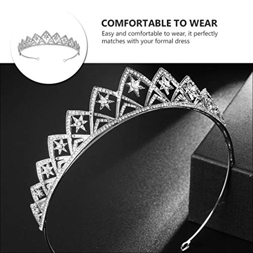 Silver Bridal Tiara Crown Headband for Wedding & Party Women Girls - Rhinestone Headdress