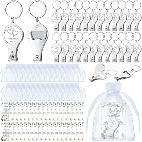 Fulmoon 150 Sets Wedding Multi-Function Bottle Opener Nail Clipper Gift Set