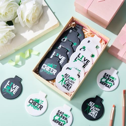 50 Pcs Green Cheerleader Compact Mirrors Bulk Gift Set - Inspiring & Portable