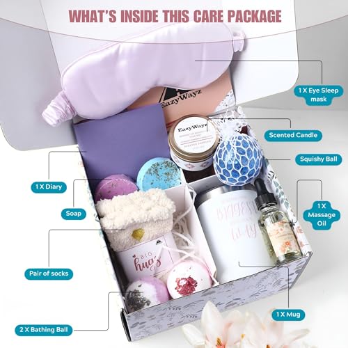 Get Well Soon Gifts for Women & Men 11pcs Self Care Package for Sick Friend Relaxing Spa Gift Box Get Well Gifts for women after Surgery Sending Hug in a Box Relaxation Gift Basket