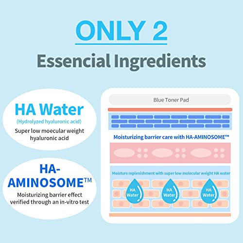 Hyaluronic Acid Hydrating Toner Pads - 70 Sheets for Sensitive Skin