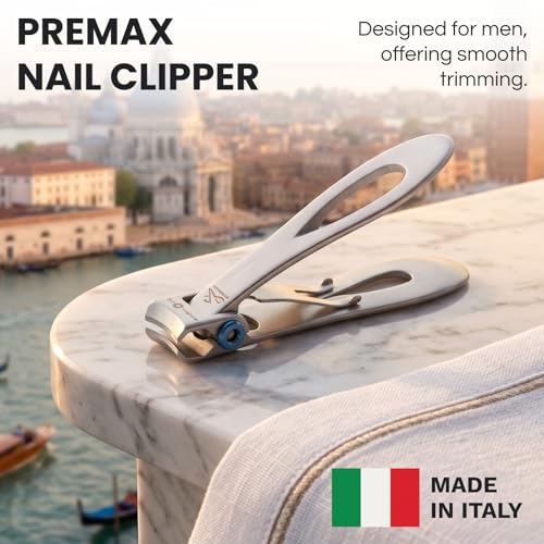 Premax Classic Nail Clipper with Ring Lock System - Made in Italy Stainless Steel Manicure Tool