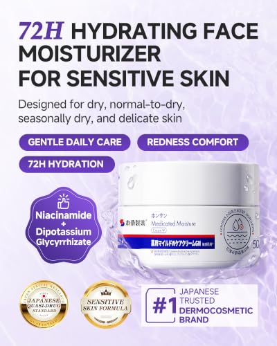 Face Moisturizer for Dry Sensitive Skin with Barrier Support - Hydrating Cream