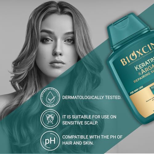 BIOXCIN Keratin & Argan Oil Shampoo Set for Damaged Hair Repair & Growth