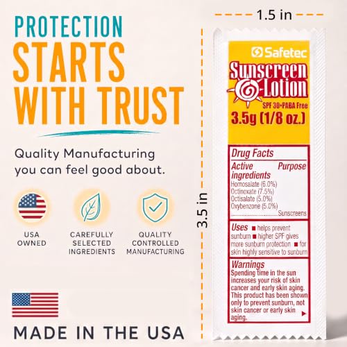 HOMESPHERE Bulk Pack of 100 Mini SPF30 Sunscreen Packets – Travel & Outdoor Sun Protection