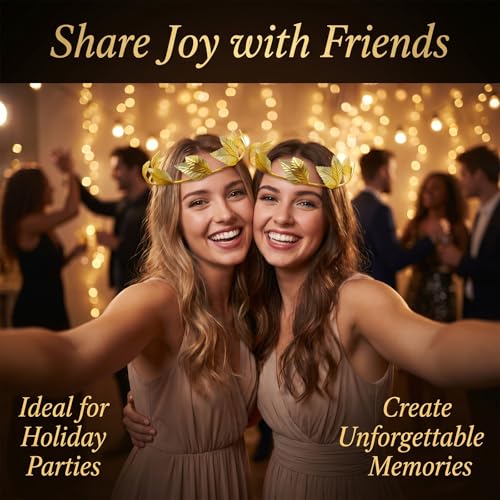 24 Pcs Gold Laurel Crown Wreath Headpiece - Roman Style Hair Accessories for Cosplay, Weddings, Parties