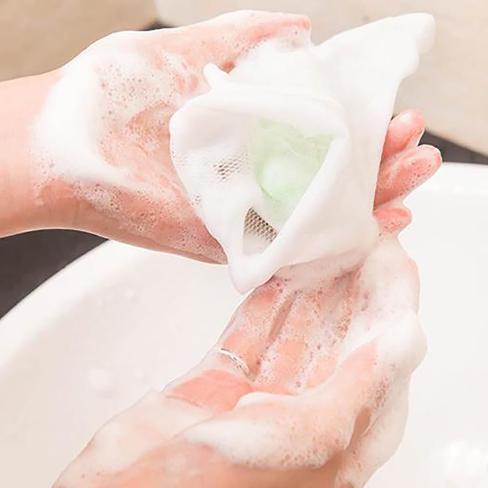 LJJCSFF 20 Pcs Exfoliating Mesh Soap Pouch Drawstring Foam Bag Soap Saver Sack Soap Foaming Net for Face Washing Color Random