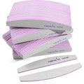 Half Moon 100/180 Grit Professional Nail Files - 100 pcs Reusable Emery Boards for Nails & Gel Removal