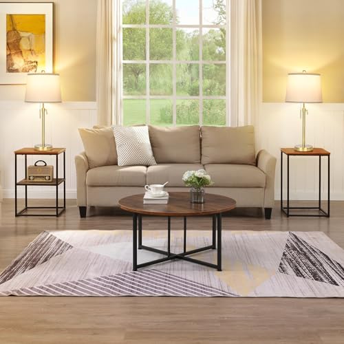 Adjustable 22-30 Inch Gold Table Lamps Set of 2 with White Shades & 3 Color Temperatures