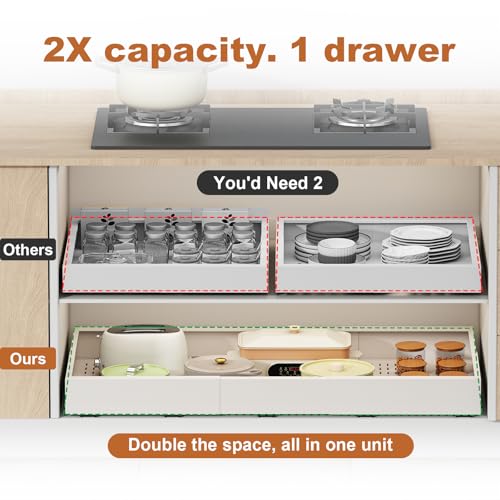 Expandable Pull Out Cabinet Organizer 23-31 W x 17-24 D White Adhesive Shelf