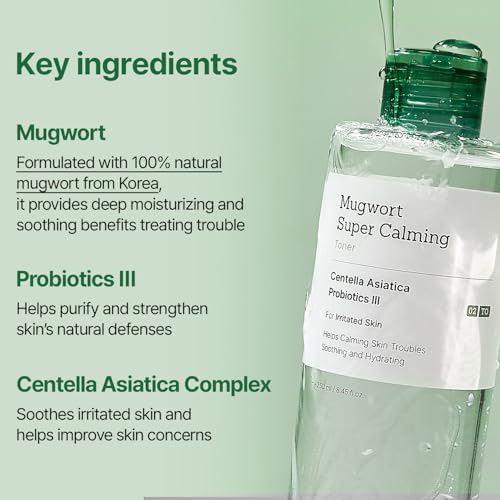 Mugwort Calming Toner - Hydrating Korean Face Toner for Sensitive Skin - 8.45 fl oz