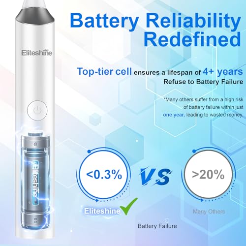 Electric Toothbrush for Adults & Teens with 6 Brushheads - Waterproof, Rechargeable