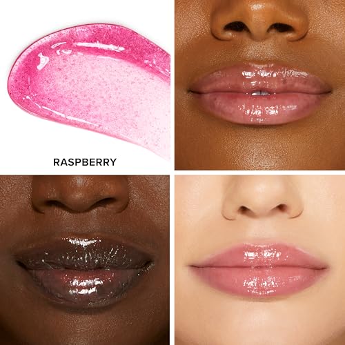 Too Faced Kissing Jelly Lip Oil & Gloss Hybrid - Raspberry (Electric Fuschia) - Hydrating & Shiny Lip Care