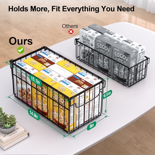Black Freezer Organizer Bins 6 Pack for 5/7 Cu.FT Deep Freezer