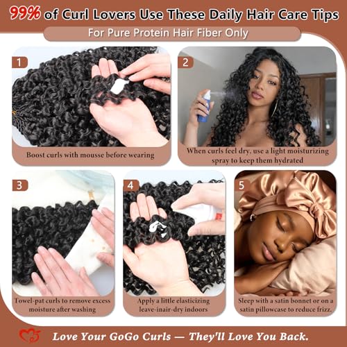 18 Inch Curly Crochet Hair 120 Strands - Pack of 8 for Black Women - Protein Silk Fiber