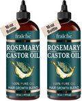 Live Fraiche Rosemary Castor Oil 16oz Pack of 2 for Hair Growth & Thickening