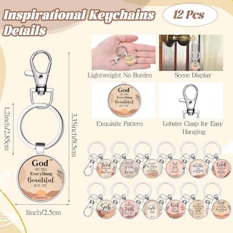 36 Pcs Christian Gifts for Women Bulk Christian Makeup Bags Religious Keychain Bible Verse Pens Inspirational Cosmetic Bag Pencil Pouch Boho Gifts for Christmas Church Charity Supplies