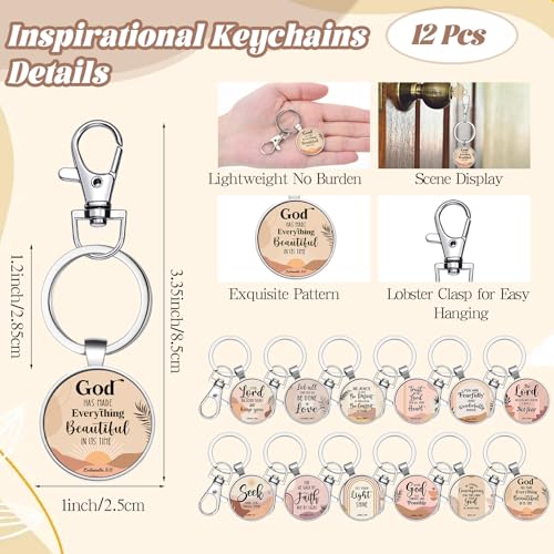 36 Pcs Christian Gifts for Women Bulk Christian Makeup Bags Religious Keychain Bible Verse Pens Inspirational Cosmetic Bag Pencil Pouch Boho Gifts for Christmas Church Charity Supplies
