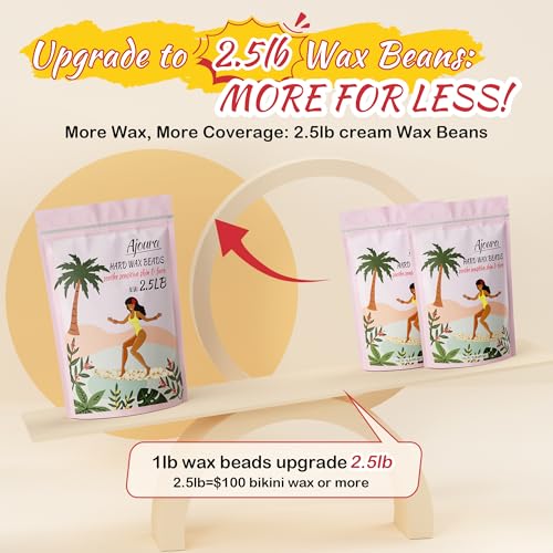 Off White 2.5 lb Hard Wax Beads for Sensitive Skin Hair Removal