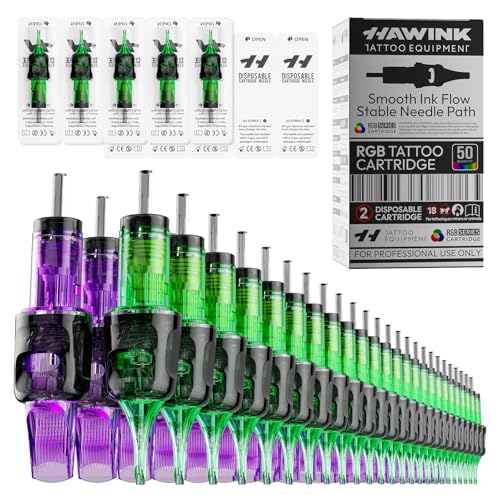 Tattoo Needles Cartridge Set 50PCS Assorted Sizes for All Standard Machines EN20-FG-50KIT-NNEWNEW