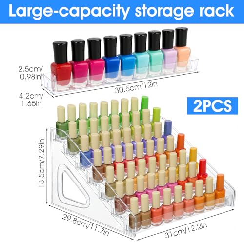 Acrylic Nail Polish Organizer Stand 84 Bottles 7 Layers Clear Display Rack