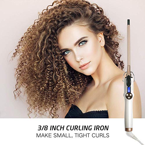 3/8 Inch Small Curling Iron for Short Hair - Ceramic Tourmaline Coating