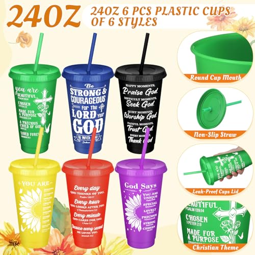 Inspirational Christian Gifts Set with Bible Verse Tumblers Socks Makeup Bags and Keychains