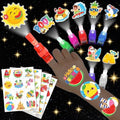 72 PCS Summer Party Favors ? 48 PCS Luminous Tattoos & 24 PCS LED Finger Lights Combo ? Birthday Goodie Bag Fillers, Party Supplies, Gifts Light Up Toys Glow In The Dark for Boys and Girls