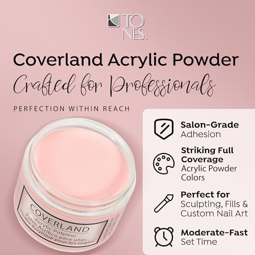 Tones Acrylic Powder 3.5oz "I'm the Boss" - Long Lasting Coverland Acrylic Nail Dip Powder Made in Usa - Limited Edition Non-Yellowing Acrylic Powder for Salon French Home & Manicure Use Bubble-Free
