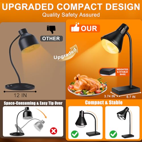 VOJPGJP Food Heat Lamp – Fast 3-Second Heating, Compact Buffet Warmer