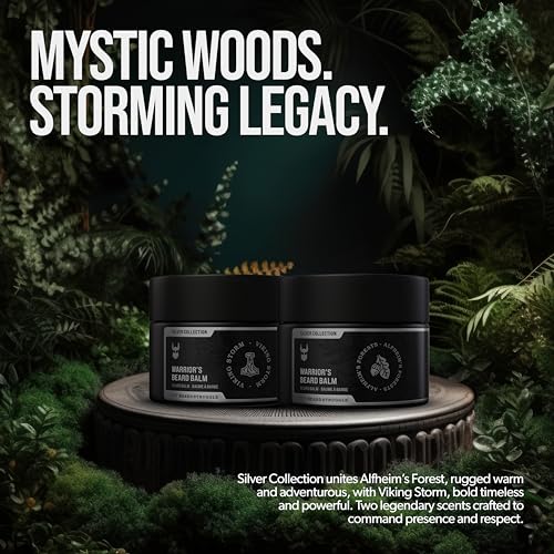 Viking Storm Beard Balm - Natural Low-Hold Grooming & Cologne Fragrance, 50g