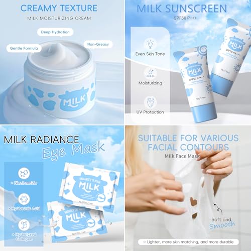 Milk Skin Care Set for Kids & Teens 16–1 Milk Skincare Kit for Girls 10–12
