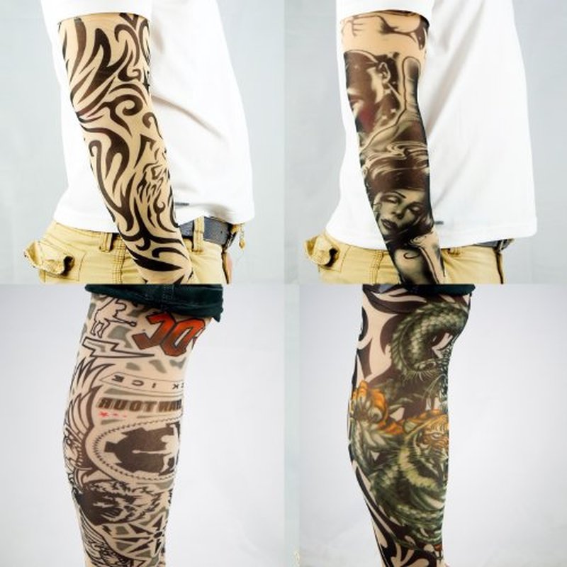 Kare & Kind 10pc Fake Temporary Tattoo Sleeves Body Art Arm Stockings Accessories - Multi Pack 3 Mixed Designs for Unisex-Adults