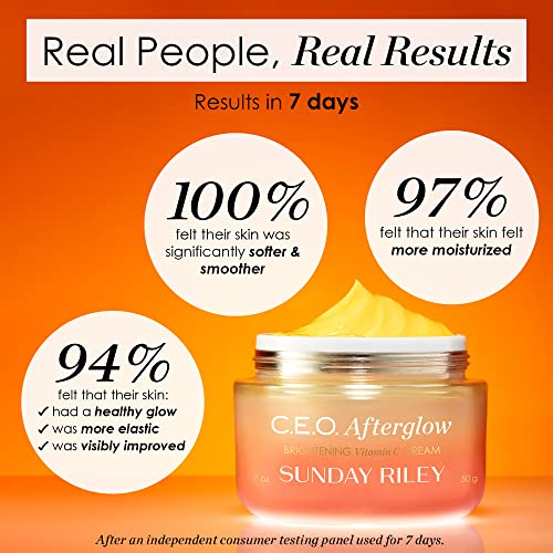 Sunday Riley C.E.O. Afterglow Brightening Vitamin C Cream Face Moisturizer 1.7 Fl Oz