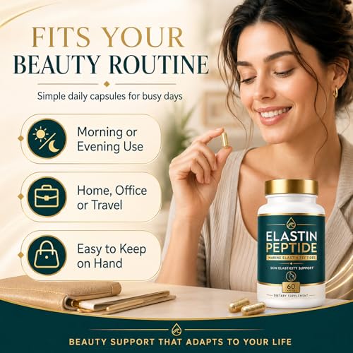Elastin Peptide Skin Tightening Supplement for Skin Elasticity - 60 Capsules