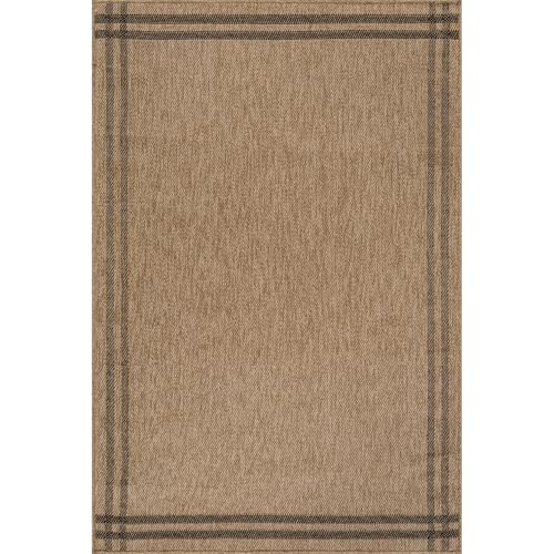 Bordered Natural & Black 5x7 Jute Rug for Indoor Outdoor Living Room Kitchen